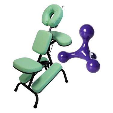 Imagem de Cadeira Quick Massage Legno Black Portátil Dobrável Shiatsu, Com Massa