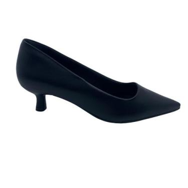 Imagem de Sapato Ramarim Scarpin Salto Baixo Preto 2515101, Preto, 38