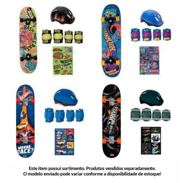 Imagem de Skate com Kit Proteção - Hot Wheels - Teen - Sortido - Fun Divirta-se