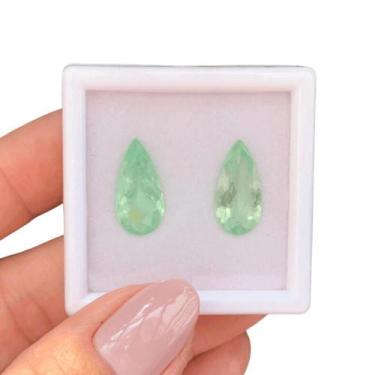Imagem de Esmeralda Canta Galo Gota Par 6,33ct - SP GEMAS
