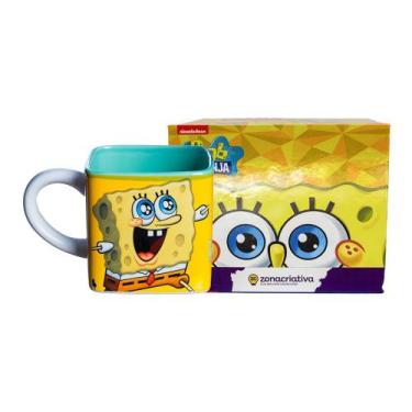 Imagem de Caneca Cubo Bob Esponja Gary Patrick Nickelodeon Zona Criativa Quadrad
