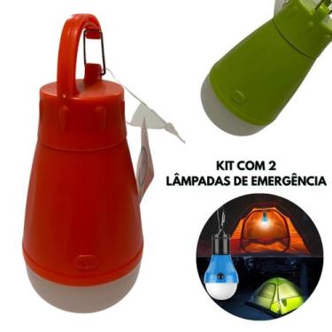 Imagem de Kit 2 Super Lâmpadas de Camping Led Barraca Pesca Lanterna Portátil Co
