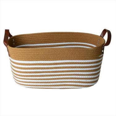 Imagem de Cesto Fibra Natural Algodão Mocca Com Alça 44 X 28 X 21 CM - Paramount