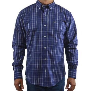Imagem de Camisa Xadrez Masculina Manga Longa Dawson 9015, Azul, G