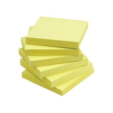 Imagem de Notas adesivas EARLY BUY 7,5 x 7,5 cm amarelas, 6 blocos, 100 folhas