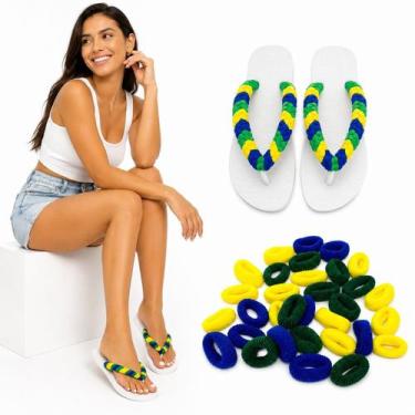 Imagem de kit 120 Xuxinhas Elástico de Cabelo p/ Customizar Chinelos - Genérica,