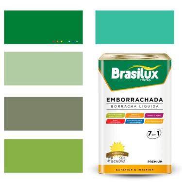 Imagem de Tinta Borracha Líquida Cor Verde 16l Lavável Brasilux, VERDE ÁGUA