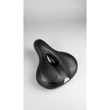 Imagem de Selim Bike Vazado Largo 2 Molas Refletor Preto - Congratulations Store