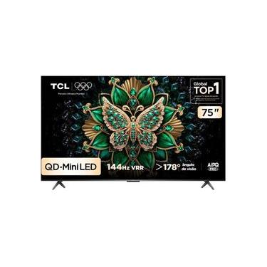 Imagem de Smart TV TCL 75 QLED Mini LED 4K 75C6K: 144Hz, Google TV e Som ONKYO - Bivolt Bivolt