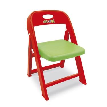 Imagem de Cadeira Infantil Dobrável Portátil Atividades Estudo Brincadeira Vermelho Maral 30CM