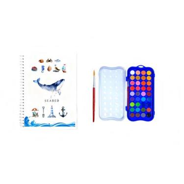 Imagem de Kit de Pintura em Aquarela 36 Cores para Iniciantes com Caderno de Exe