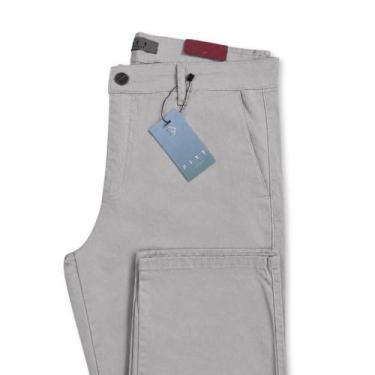 Imagem de Calça Masculina Pitt Reta Alfaiataria bolso faca sarja, Areia, 44