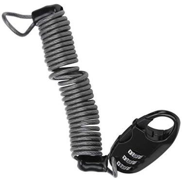 Imagem de Bloqueio de senha antifurto, bloqueio de cabo de capacete de bicicleta fácil de transportar para bicicleta(Preto)