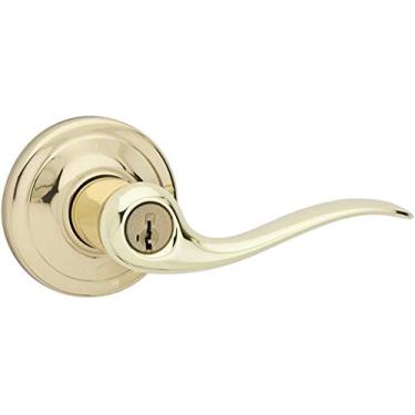 Imagem de Maçaneta de entrada com chave Tustin com proteção antimicrobiana Microban com segurança SmartKey em latão polido