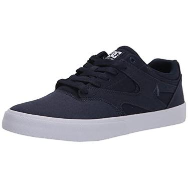 Imagem de DC Tênis de skate masculino casual cano baixo Kalis Vulc, Cinza escuro/branco, 3.5