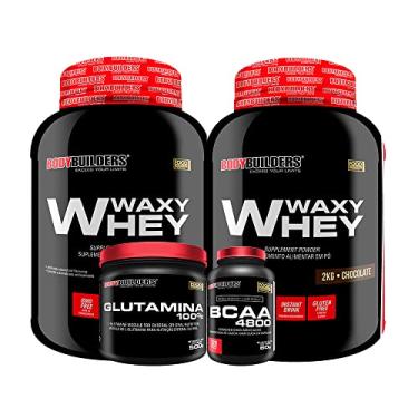 Imagem de KIT 2x Whey Protein Waxy Whey 2kg + Glutamina 500g + BCAA 4800 120 Cápsulas - Bodybuilders…