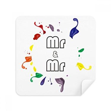 Imagem de LGBT Bandeira de arco-íris Mr & Mr Glasses Pano Limpador de tela Tecido de Camurça Pacote com 2