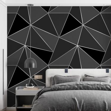 Imagem de Papel De Parede Adesivo Zara Tons de Preto e Cinza