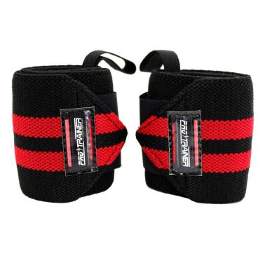 Imagem de Munhequeira Profissional Crossfit  preto com vermelho