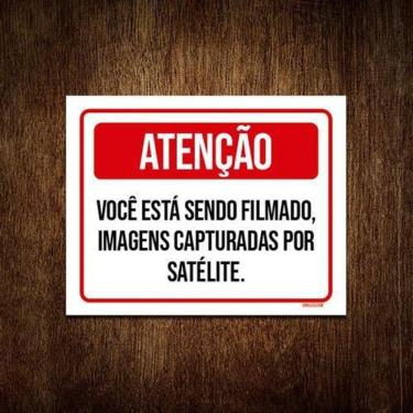 Imagem de Placa Atenção Você Está Sendo Filmado Imagens 36X46