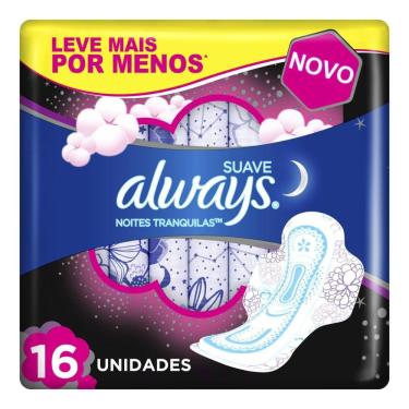 Imagem de Absorvente Always Noturno Suave c/ Abas 28cm Leve 16 Pague 14