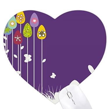 Imagem de Tapete de borracha Festival de Páscoa coração roxo Tapete de escritório para jogos