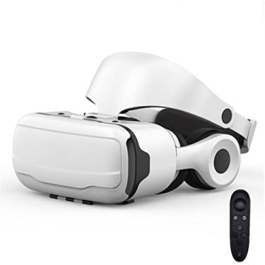 Imagem de Fone de ouvido VR, Jogo de smartphone de capacete de fone de ouvido 3D Goggles reais Vr Óculos realidade virtual para IMAX Filmes e jogos com controlador remoto (Color : B)