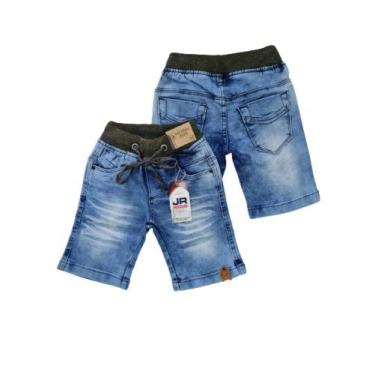 Imagem de Bermuda Jeans Com Lycra Infantil Menino Tam 1 - Jr Kids