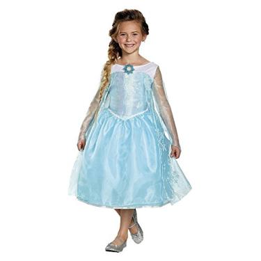 Imagem de Girls Frozen Elsa Sequin Deluxe Costume (M(7-8)) by Disney