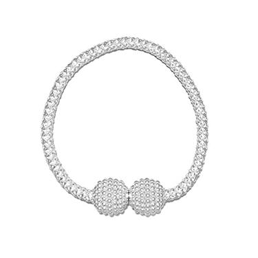 Imagem de 2 pcs Pearl Magnet Clip Cortina Suportes de Cortina Clipes de Fivela Pendurada Fivela Bola Pendurada Acessórios para Cortina Decoração de Casa, Branco, 47cm