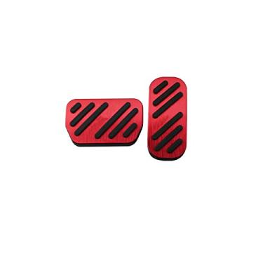 Imagem de Capa de pedal de carro, apto para Toyota C-HR CHR 2016 2017 2018 2019 2020 2021 (vermelho)