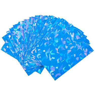Imagem de Premium Preferred 100 capas de cartas holográficas azuis com brilhante mangas para cartas colecionáveis tamanho padrão Pokemon | Serve para Metazoo, Magic The Gathering, Pokémon, Dragon Ball Super