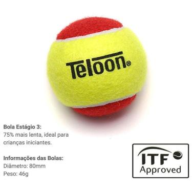 Imagem de Bola Tênis Estagio 3 Pack 3 Un Certificado Itf Vermelho