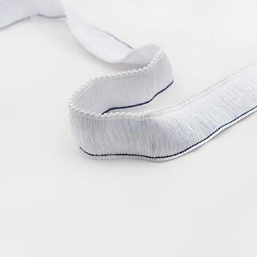 Imagem de 1 m de espessura de poliéster renda guarnição chapelaria vestuário travesseiro decoração fita franja colorida 2,8 cm rosa branco preto cinza verde, NO12