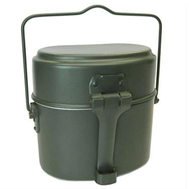 Imagem de Lancheira de panelas de acampamento,lancheira port¨¢til de alum¨ªnio estilo alem?o, lancheira de metal, panelas de acampamento ao ar livre, conjunto de panelas de alum¨ªnio(ArmyGreen), Panelas de C