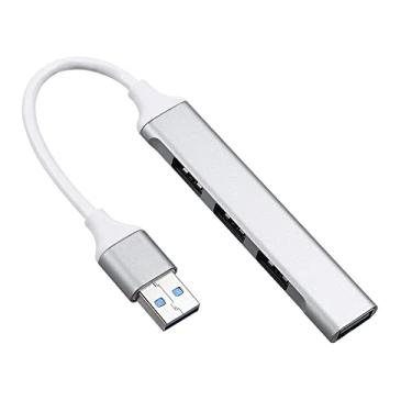 Imagem de Qudai Hub USB portátil Adaptador USB 4 em 1 Hub de liga de alumínio com portas USB 2.0 / USB3.0 ampla compatibilidade prata BD