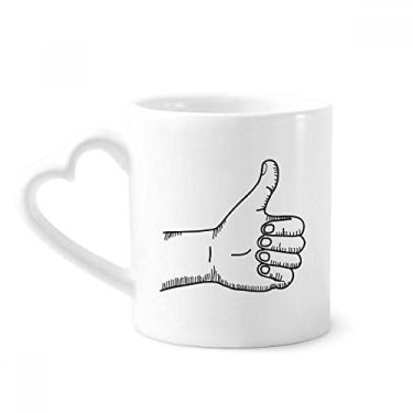 Imagem de Louvor Gesture Line Desenho Padrão Caneca Café Cerâmica Copos Copo Coração Vidro