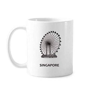Imagem de Caneca moderna de cerâmica para café, porcelana e café, presente Art Déco, Cingapura, roda gigante