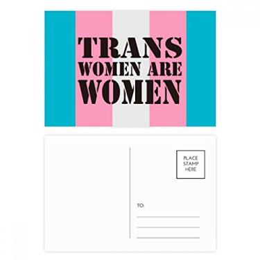 Imagem de Conjunto de cartão postal Trans Woman Support LGBT transgênero cartão de aniversário para envio de cartão de agradecimento