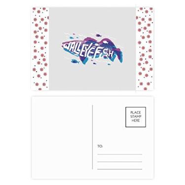 Imagem de Azul roxo desenho animado peixe oceano animal natal flor celebração cartão postal bênção postal