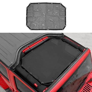 Imagem de JeCar para Jeep JK Sunshade Malha superior Malha Superior Sombra solar JK Proteção solar frontal UV para Jeep Wrangler JK 2 portas e 4 portas