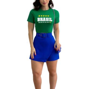 Imagem de Camiseta T-Shirt Brasil Copa Do Mundo Alto Relevo Algodão - Rozaly
