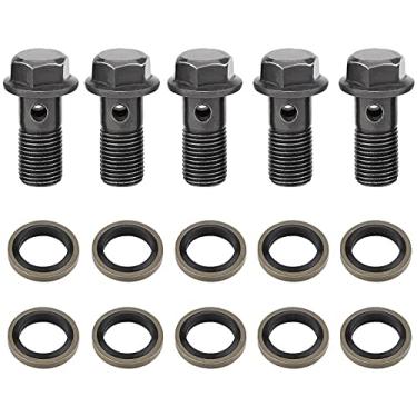 Imagem de GOTOP 5 peças parafusos de banjo para motocicleta e arruelas para cilindro mestre de calibre de freio, adaptador de ajuste de freio de aço inoxidável com parafusos de banjo universal com arruelas de cobre M10GOTOTOP M10×1.25mm GOTOTOP5bgy6dvig7-02