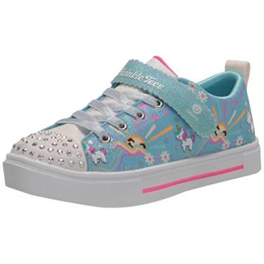 Imagem de Skechers Tênis unissex infantil cintilante cintilante - unicórnio Sunsh, Azul claro/multi, 1.5 Little Kid