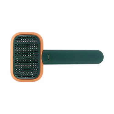 Imagem de Escova para Gatos, Confortável, Com um Clique, Massagem, Autolimpeza, Remoção de Pelos Flutuantes, Escovas para Cuidados Com Gatos, para Animais de Estimação (Verde limão)