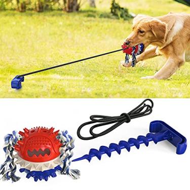 Imagem de LUGU Brinquedo de guerra ao ar livre para cachorro Molar Molar Ropey Rope Ball Toy para limpeza de dentes Animal de esti o interativo e distribuição de alimentos Características Brinquedos mastigáveis