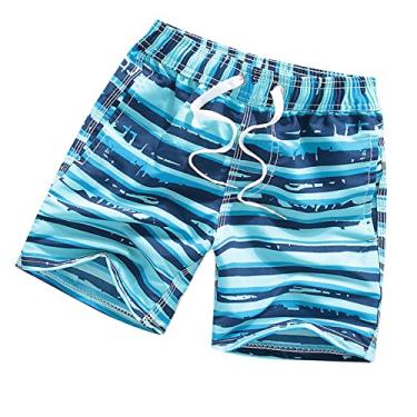 Imagem de Shorts de praia infantil, shorts de verão com estampa respirável e proteção UV para piscina para meninos (3 a 4 anos)