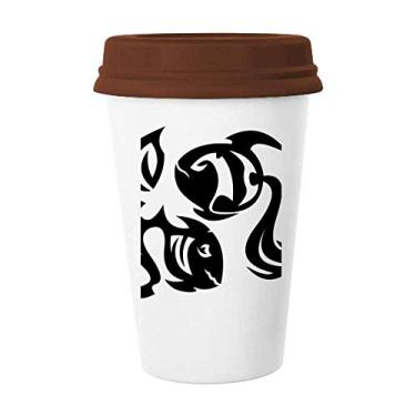 Imagem de Constellation Peixes signo do zodíaco Caneca de vidro bebendo cerâmica copo tampa