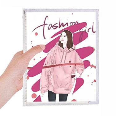 Imagem de Caderno de ilustração de desenho artístico Fashion Girl com folhas soltas diário recarregável