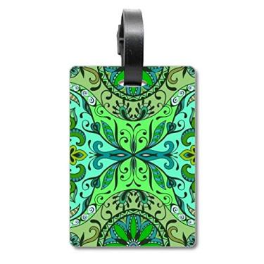 Imagem de Estilo europeu, flores, folhas, linhas, bolsa, etiqueta, cartão de bagagem, etiqueta para pendurar